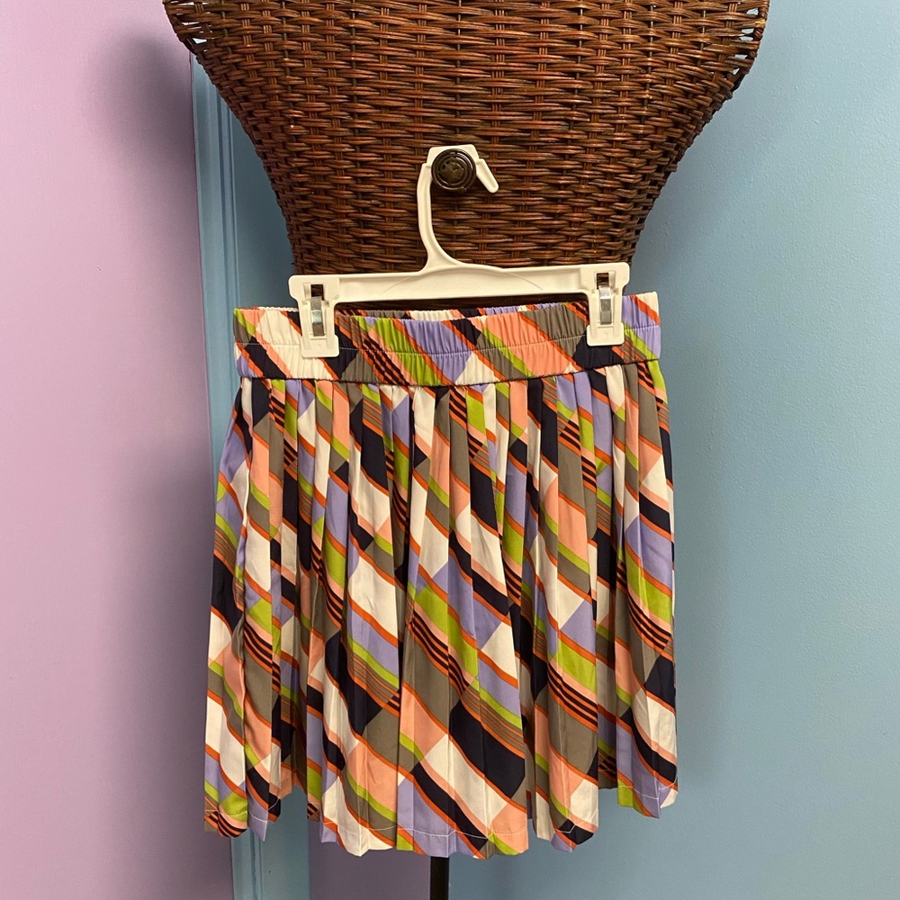 Banana Republic Cute Pleated Colorful Stripe Skirt